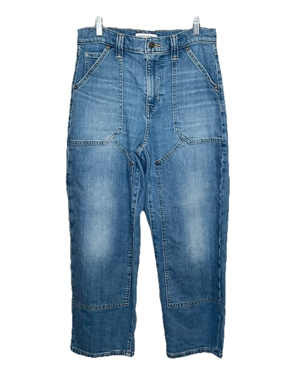 Banana Republic Petite 28 Carpenter Jeans High Rise Utility Wide Leg Crop